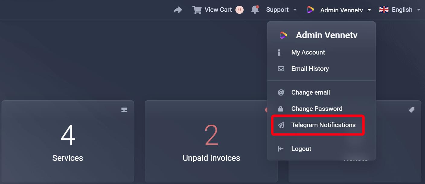 Start Telegram notification